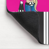 お尻10代のガール(黒と白) ストライプ マウスパッド (コーナー)