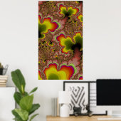 お尻60年代Groovyフラクサイケデリックタル抽象芸術 ポスター (ホームオフィス)