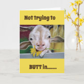 **お尻**を試さない(60誕生日) カード (黄色い花)