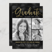 お尻《写真》ぼけ味編集可能カラー卒業招待状 招待状 (正面/裏面)