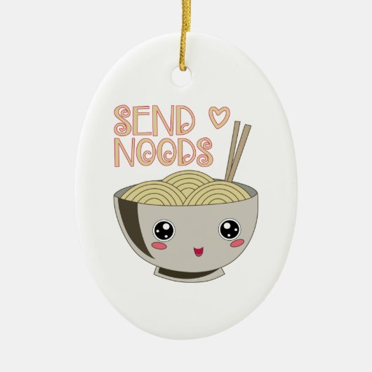 お届けかわいいラーメン丼みそ麺スープギフト セラミックオーナメント (正面)