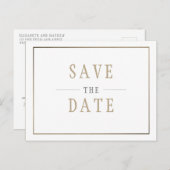 お届け日 白金 シンプル ウェディング インビテーションポストカード (正面/裏面)