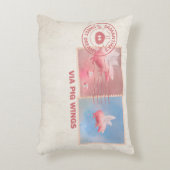 お届け自身豚飛んでいる送料アクセント枕 アクセントクッション (正面(垂直))