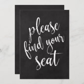 お席にお座りください 費用対効果の高い黒板看板 招待状 (正面/裏面)