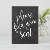 お席にお着きください 費用対効果抜群のブラックボードサイン 招待状 (スタンド正面)