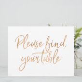 お席のご案内 ゴールド ローズ サイン スタイリッシュ 招待状 (スタンド正面)