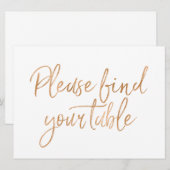 お席のご案内 ゴールド ローズ サイン スタイリッシュ 招待状 (正面/裏面)