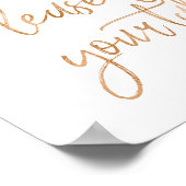 お席へようこそ 8x10 ローズゴールド ウェディング ポスター (角)