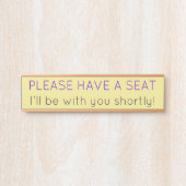 「お席をお願い」「すぐお付き合いしよう」 サインプレート (正面)