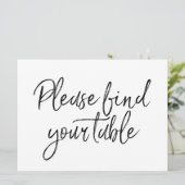 お席をご確認ください　おしゃれな手書きサイン 招待状 (スタンド正面)