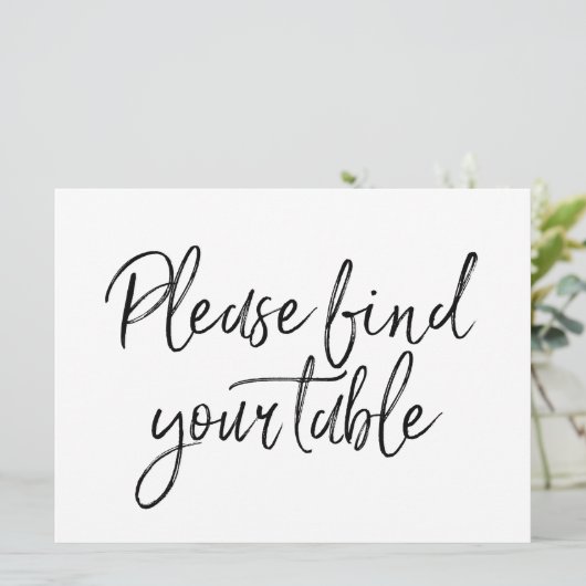 お席をご確認ください おしゃれな手書きサイン 招待状 (スタンド正面)