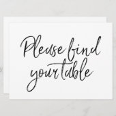 お席をご確認ください　おしゃれな手書きサイン 招待状 (正面/裏面)