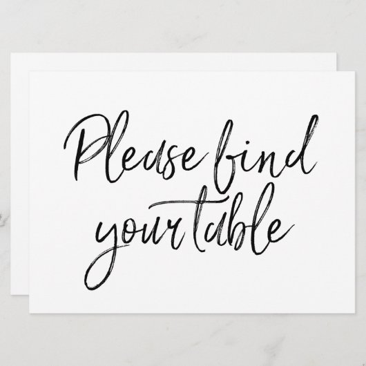 お席をご確認ください　おしゃれな手書きサイン 招待状 (正面/裏面)