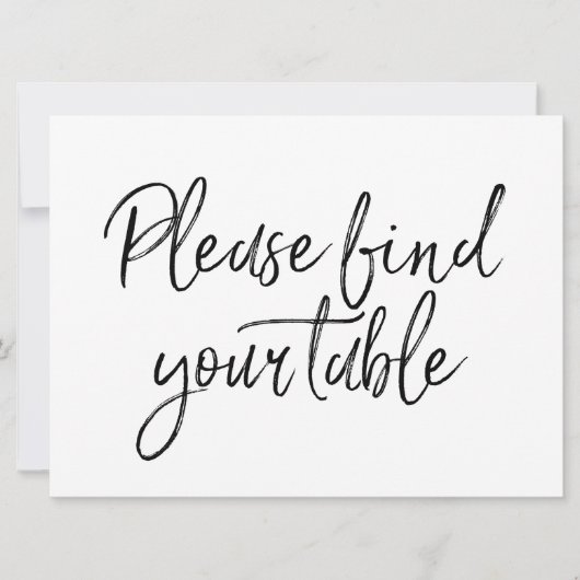 お席をご確認ください　おしゃれな手書きサイン 招待状 (正面)