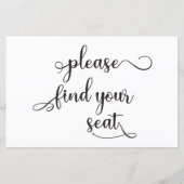 「お席を探して」ブラックシンプル・結婚 (正面)