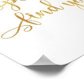 「お席を探して」金ゴールドホワイト結婚ズサイン ポスター (角)