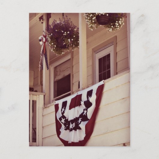 お帰りなさいとありがとう - 愛国的なフロントポーチ ポストカード (正面)