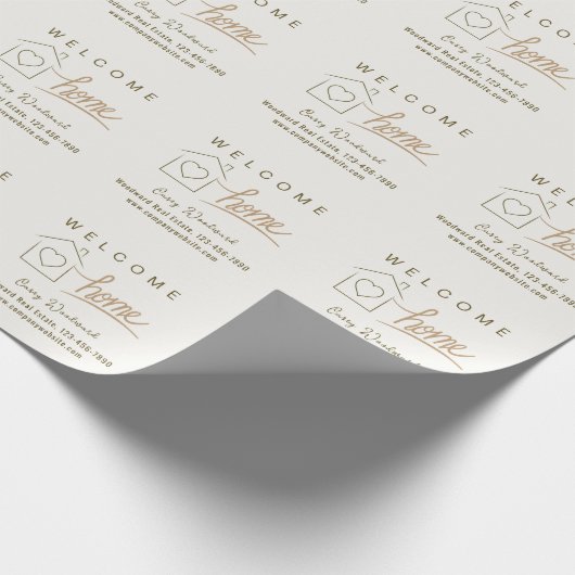 お帰りなさい不動産 ミニマル パーソナライズ ラッピングペーパー (角)