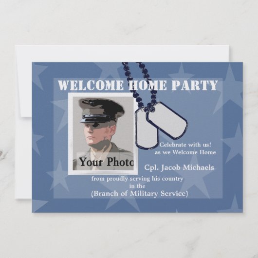 お帰りなさい / 軍用ドッグタグ 招待状 (正面)