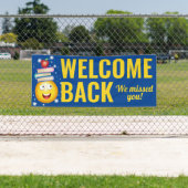 お帰りなさ恋しく思い学生校のバナー 横断幕 (インサイチュ)