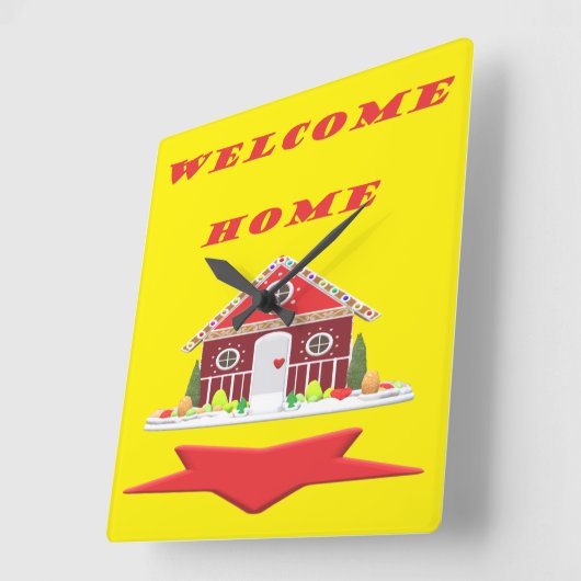 お帰りになる時間 スクエア壁時計 (傾斜)