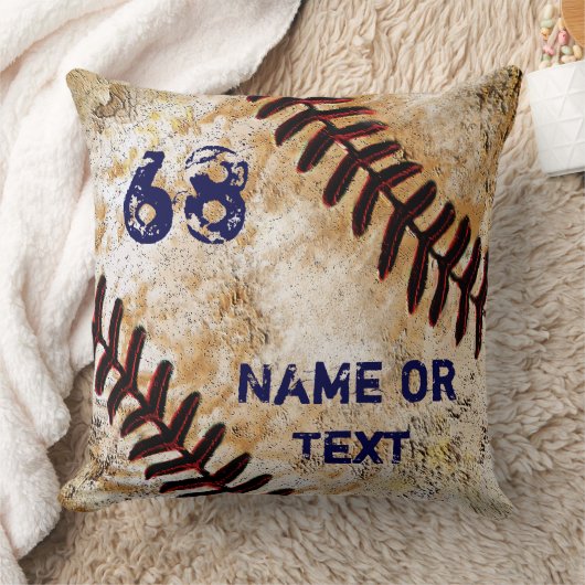 お年パーソナライズされた寄り向け野球の贈り物 クッション (ブランケット)