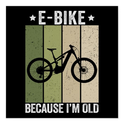 お年寄りだから電動自転車 ビンテージ レトロ ポスター (正面)