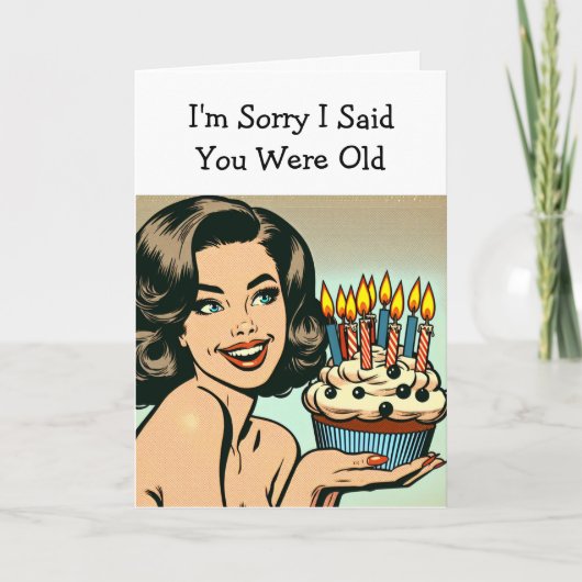 お年寄りだったって申し訳ない |おもしろい誕生日 カード (正面)