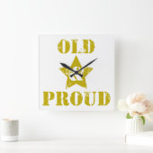 お年寄りなんてシシシーじゃない！古い&誇りを持った! スクエア壁時計 (ホーム)