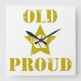 お年寄りなんてシシシーじゃない!古い&誇りを持った! スクエア壁時計