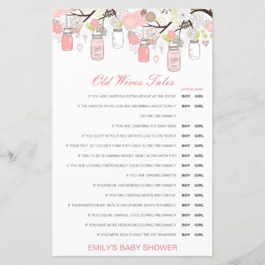 お年寄り妻が赤ちゃんのシャワーを答えて語る (正面)