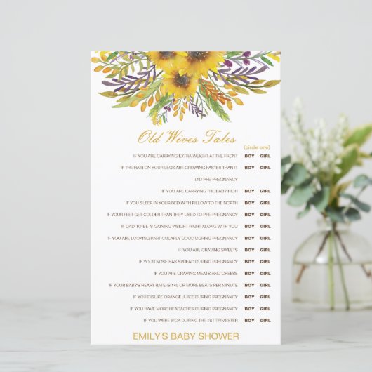 お年寄り妻が赤ちゃんのシャワーを答えて語る (スタンド正面)