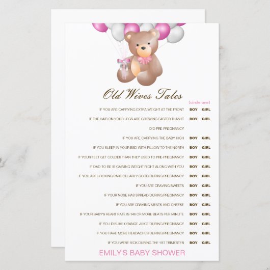 お年寄り妻が赤ちゃんのシャワーを答えて語る (正面/裏面)