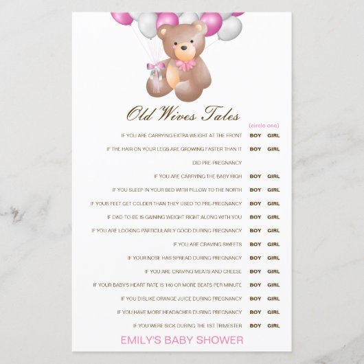 お年寄り妻が赤ちゃんのシャワーを答えて語る (正面)