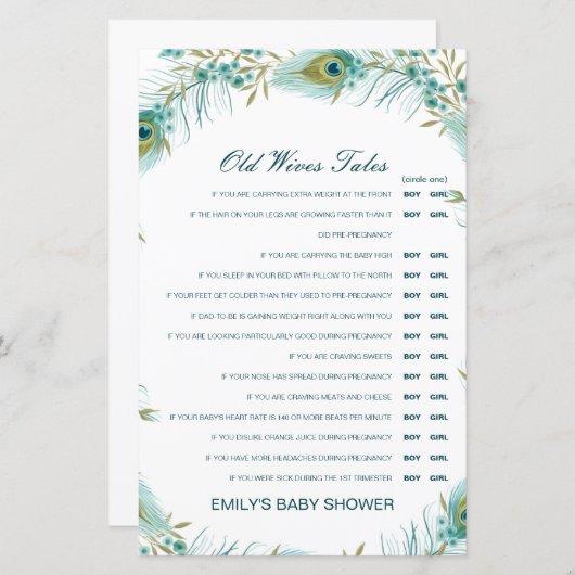 お年寄り妻が赤ちゃんのシャワーを答えて語る (正面/裏面)