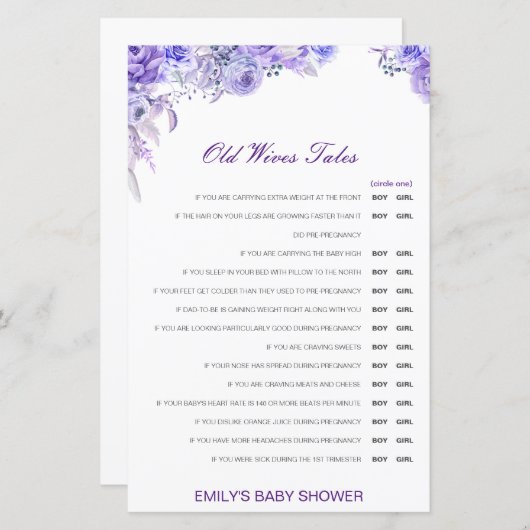 お年寄り妻が赤ちゃんのシャワーを答えて語る (正面/裏面)