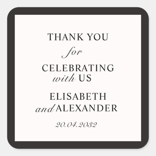 お年寄り結婚お礼シール スクエアシール (正面)