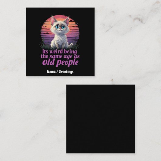 お年寄風変わりりと同じ年だ スクエア名刺 (正面/裏面)