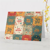 お年賀の折りたたみ式グリーティングカード カード (黄色い花)