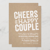 お幸せなカップルに乾杯　婚前パーティー 招待状 (正面/裏面)