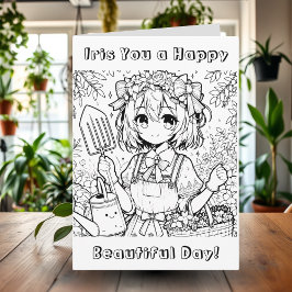 . .お幸せな美しい日を過ごそう | カラーリングページ カード