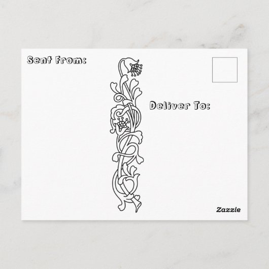 . .お幸せな美しい日を過ごそう | カラーリングページ ポストカード (裏面)