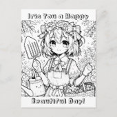 . .お幸せな美しい日を過ごそう | カラーリングページ ポストカード (正面)