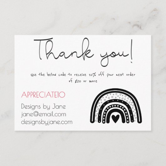 お店のクーポン ブラック レインボー 挿入カード エンクロージャーカード (正面)
