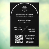 お店のロゴ入り営業時間ドアステッカー ウィンドウサイン (シート3)