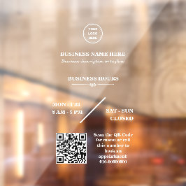 お店のロゴ入り 開店時間 ドア看板 ウィンドウサイン