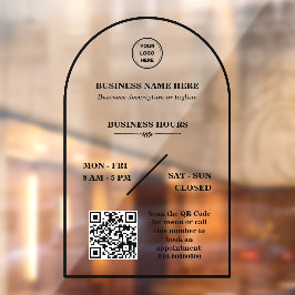 お店のロゴ入り 開店時間 ドア アーチウェイ ウィンドウサイン