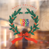 お店のロゴ ヴィンテージクリスマス ベリーリース ウィンドウサイン (シート2)