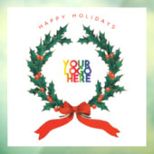 お店のロゴ ヴィンテージクリスマス ベリーリース ウィンドウサイン (シート3)