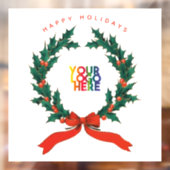 お店のロゴ ヴィンテージクリスマス ベリーリース ウィンドウサイン (シート2)